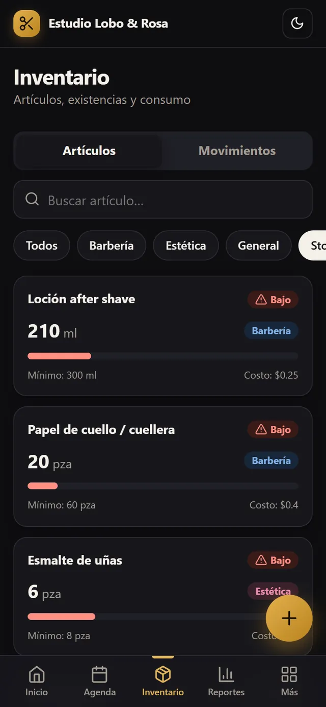 Alertas de stock bajo