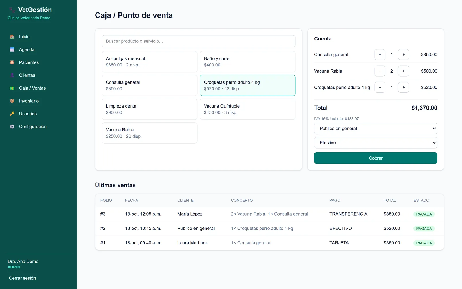 Caja y punto de venta